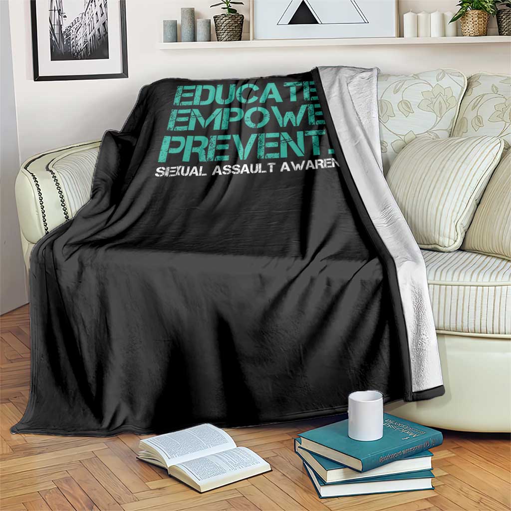 Sexual Assault Awareness Throw Blanket Educate Empower Prevent TS14 Print Your Wear