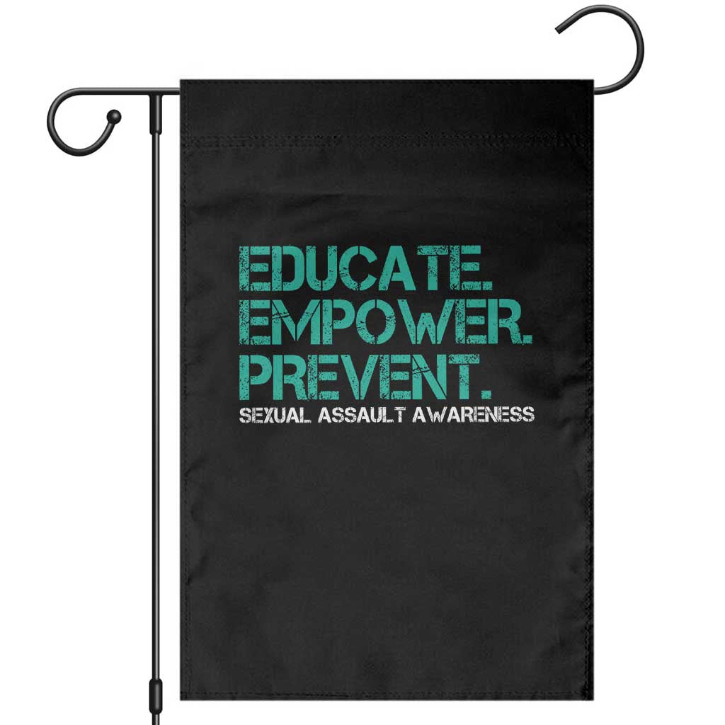 Sexual Assault Awareness Garden Flag Educate Empower Prevent TS14 Black Print Your Wear