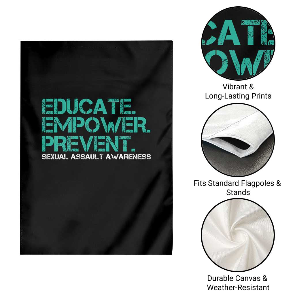 Sexual Assault Awareness Garden Flag Educate Empower Prevent TS14 Print Your Wear
