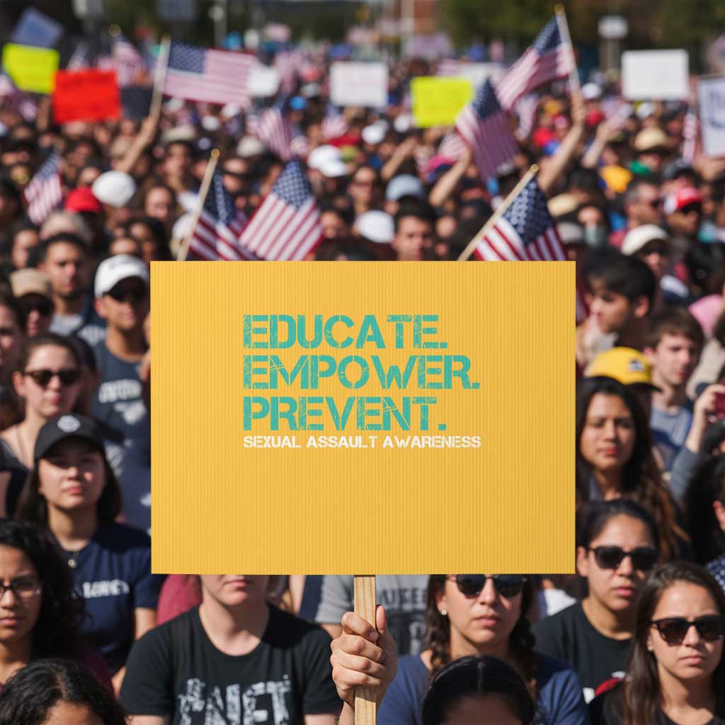 Sexual Assault Awareness Protest Sign Educate Empower Prevent TS14 Horizontal 18