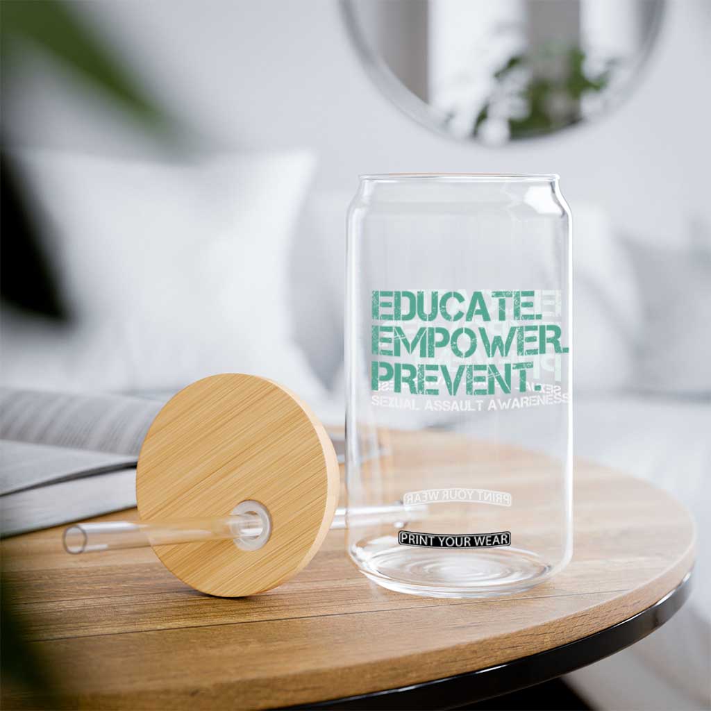 Sexual Assault Awareness Glass Can Educate Empower Prevent TS14 Print Your Wear