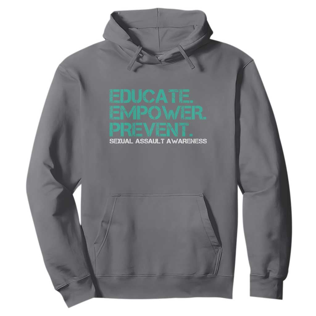 Sexual Assault Awareness Hoodie Educate Empower Prevent TS14 Charcoal Print Your Wear