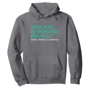Sexual Assault Awareness Hoodie Educate Empower Prevent TS14 Charcoal Print Your Wear