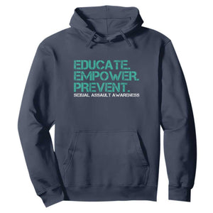 Sexual Assault Awareness Hoodie Educate Empower Prevent TS14 Navy Print Your Wear