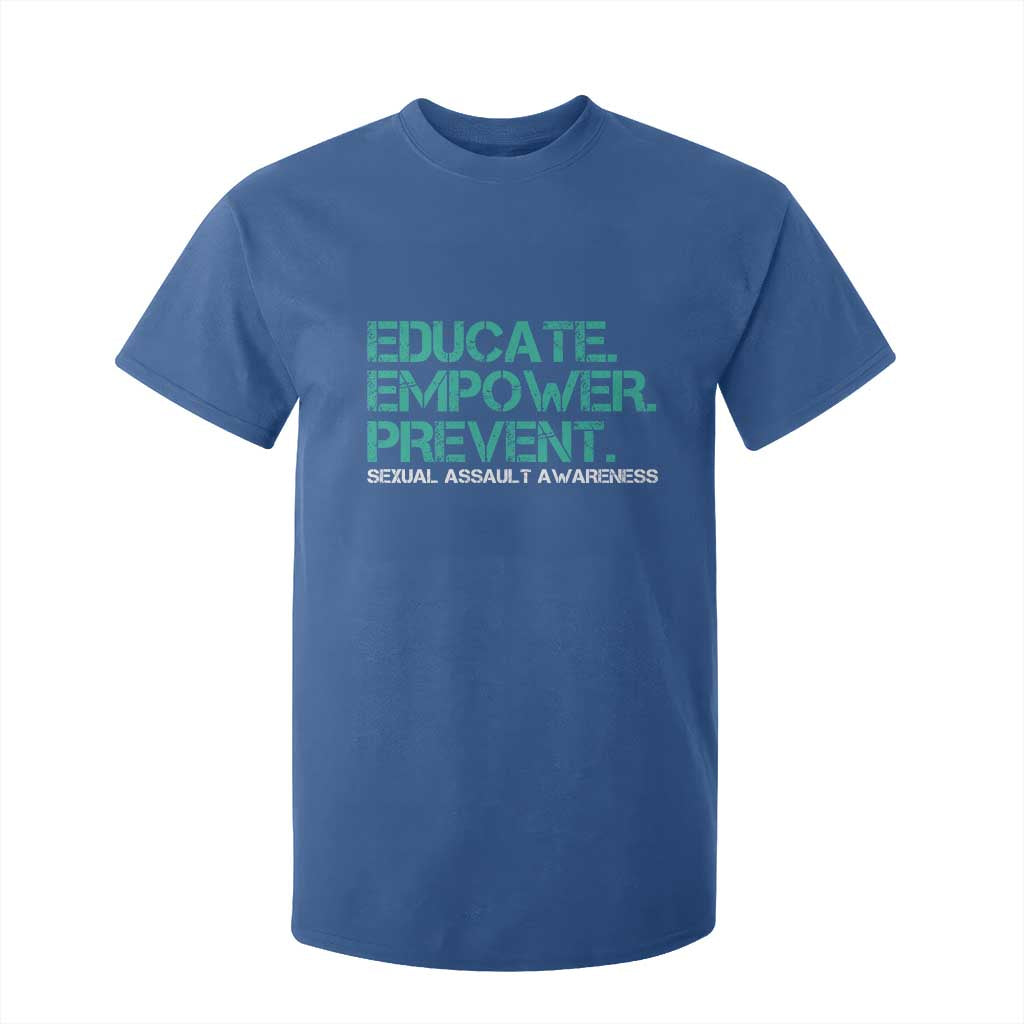Sexual Assault Awareness T Shirt For Kid Educate Empower Prevent TS14 Royal Blue Print Your Wear