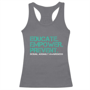 Sexual Assault Awareness Racerback Tank Top Educate Empower Prevent TS14 Charcoal Print Your Wear