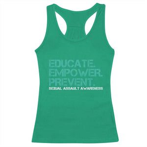 Sexual Assault Awareness Racerback Tank Top Educate Empower Prevent TS14 Irish Green Print Your Wear