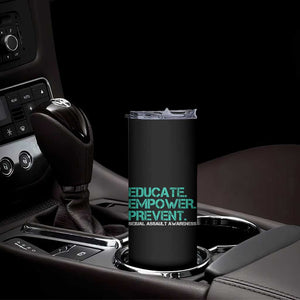 Sexual Assault Awareness Skinny Tumbler Educate Empower Prevent TS14 Print Your Wear