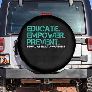 Sexual Assault Awareness Spare Tire Cover Educate Empower Prevent TS14 No hole Black Print Your Wear