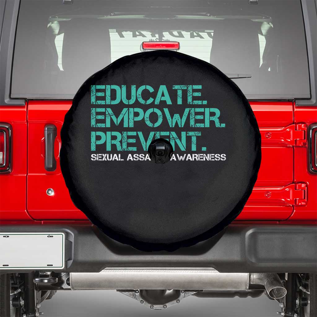 Sexual Assault Awareness Spare Tire Cover Educate Empower Prevent TS14 Black Print Your Wear