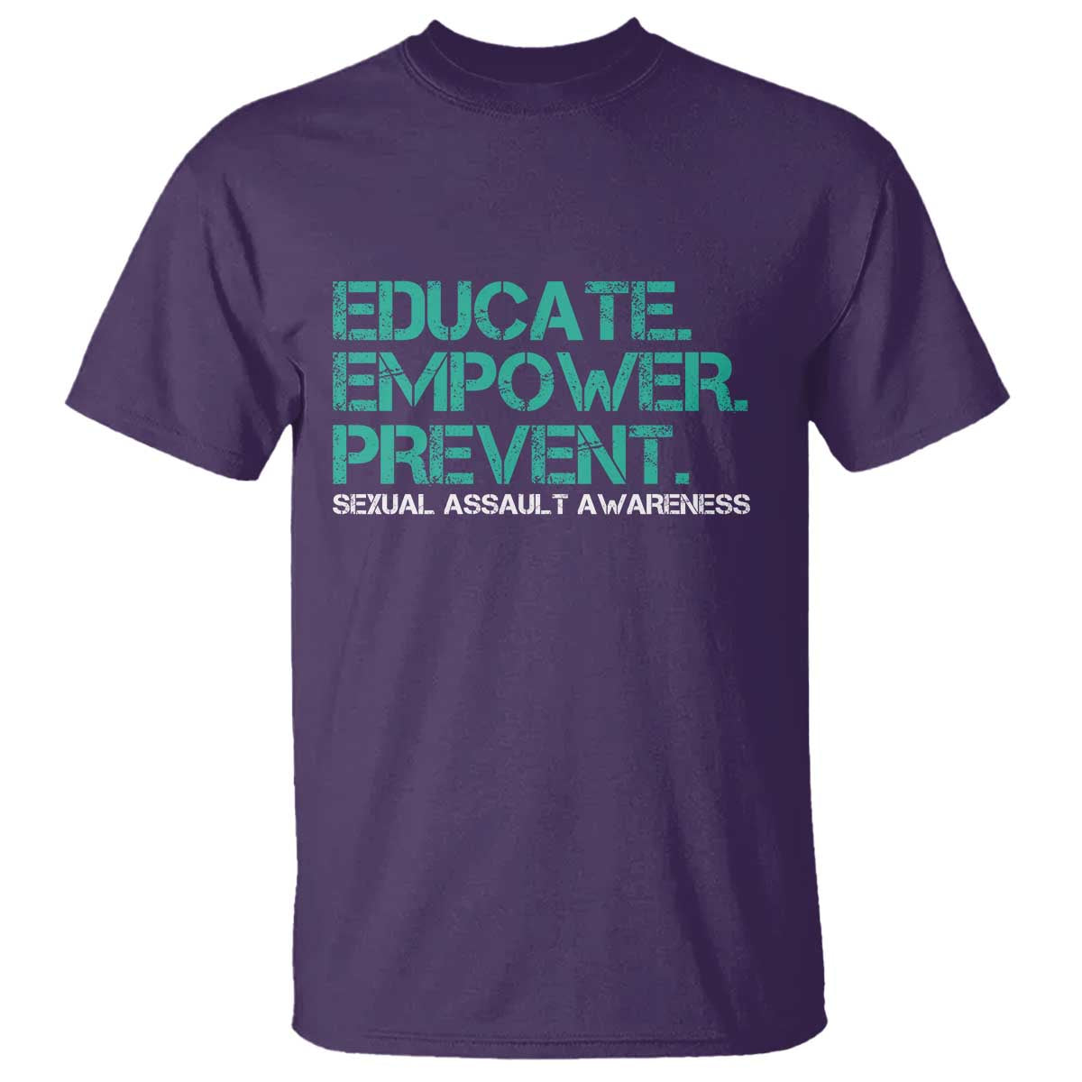 Sexual Assault Awareness T Shirt Educate Empower Prevent TS14 Purple Print Your Wear