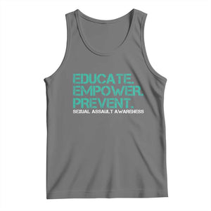 Sexual Assault Awareness Tank Top Educate Empower Prevent TS14 Black Heather Print Your Wear