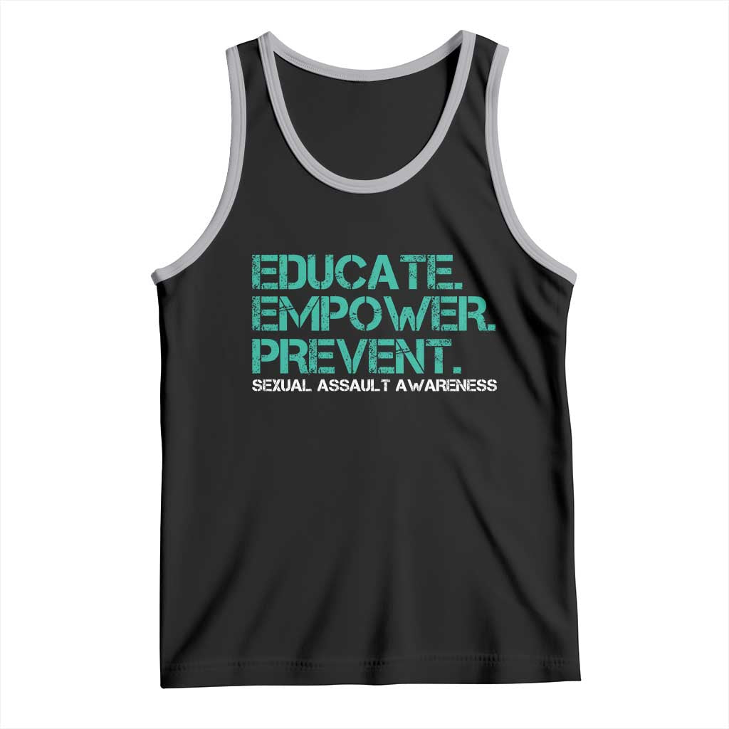 Sexual Assault Awareness Tank Top Educate Empower Prevent TS14 Black Athletic Heather Print Your Wear