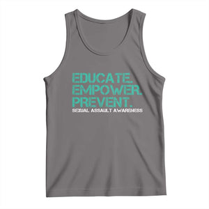 Sexual Assault Awareness Tank Top Educate Empower Prevent TS14 Deep Heather Print Your Wear