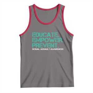 Sexual Assault Awareness Tank Top Educate Empower Prevent TS14 Deep Heather Red Print Your Wear
