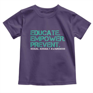 Sexual Assault Awareness Toddler T Shirt Educate Empower Prevent TS14 Purple Print Your Wear