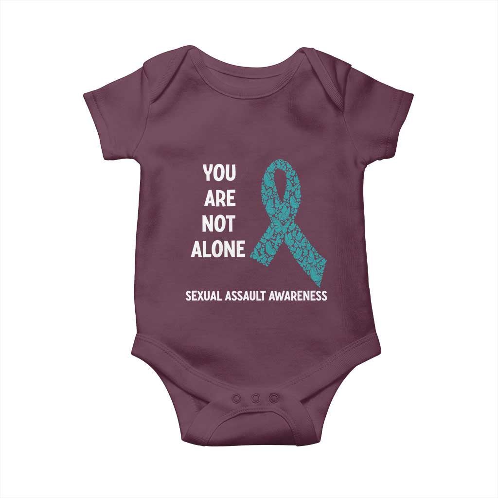 Sexual Assault Awareness Baby Onesie You Are Not Alone TS14 Maroon Print Your Wear
