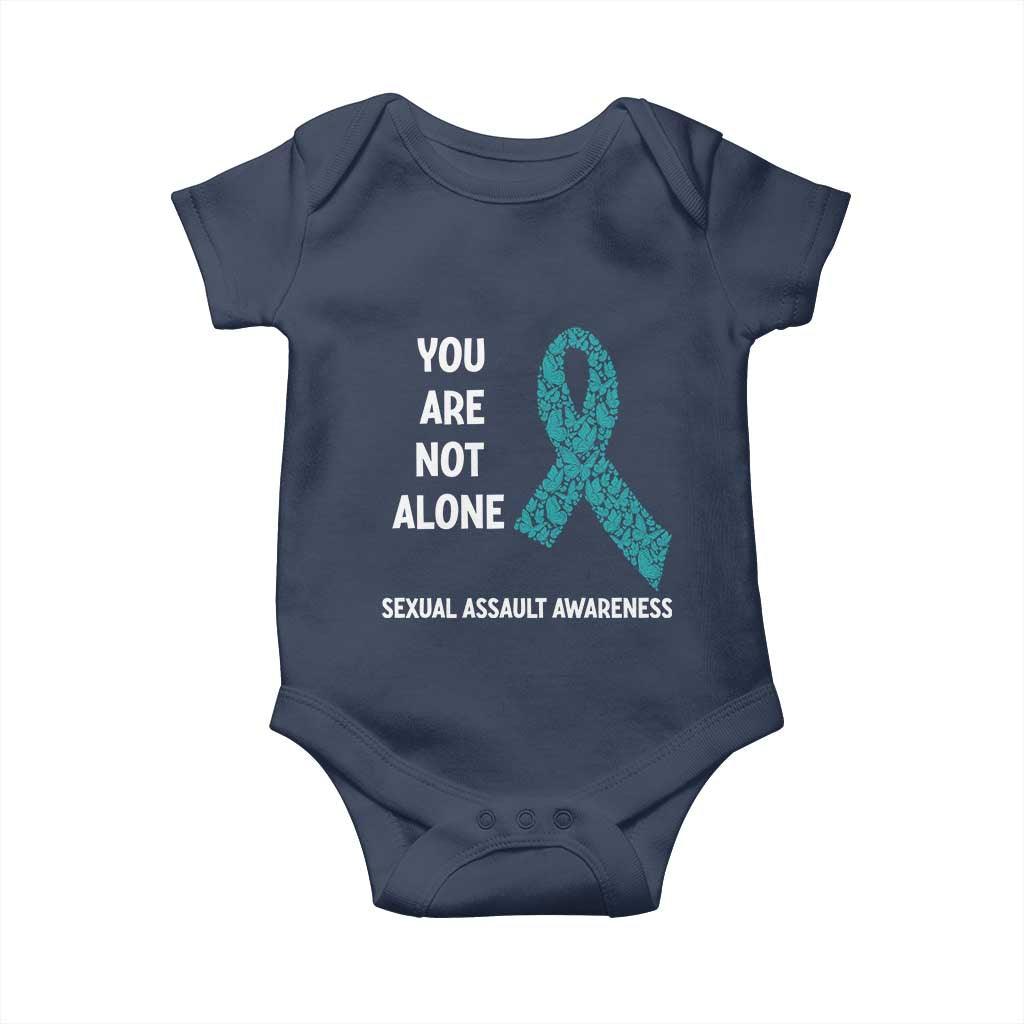 Sexual Assault Awareness Baby Onesie You Are Not Alone TS14 Navy Print Your Wear