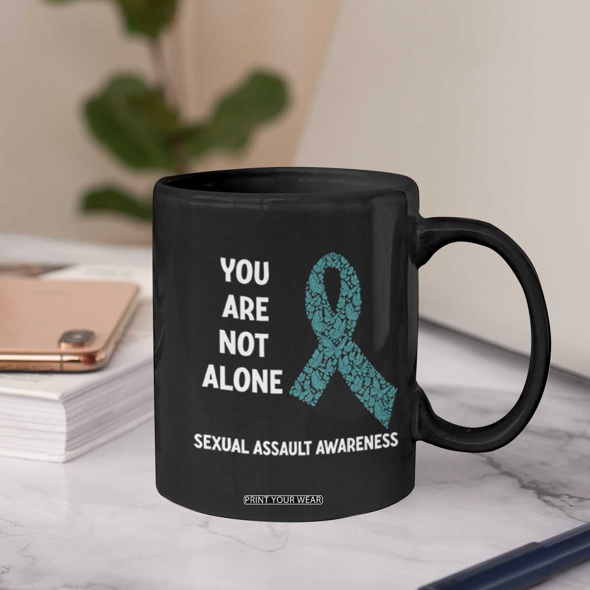 Sexual Assault Awareness Coffee Mug You Are Not Alone TS14 Print Your Wear
