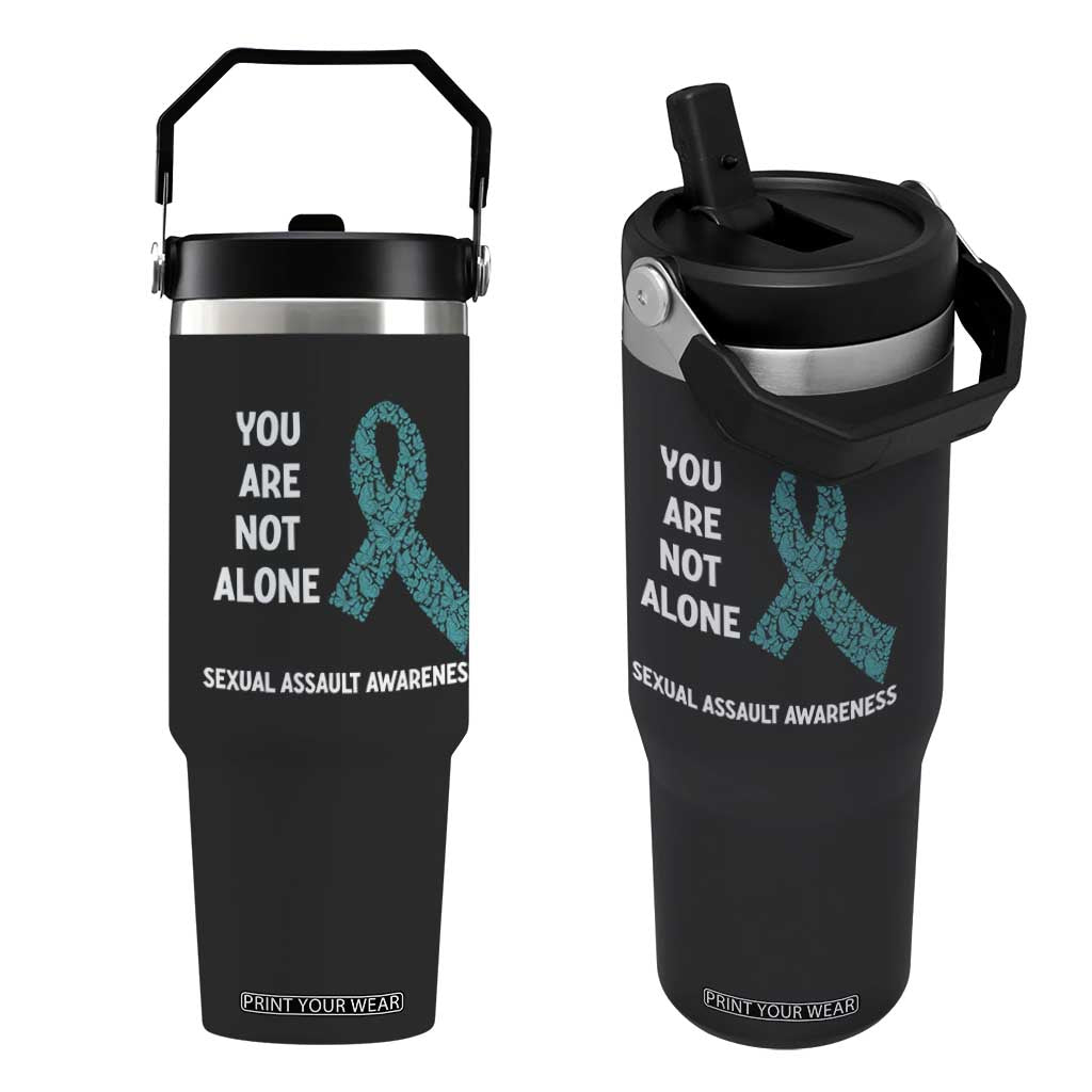 Sexual Assault Awareness Flip Straw Tumbler You Are Not Alone TS14 One Size: 30 oz Black Print Your Wear