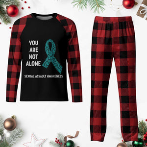 Sexual Assault Awareness Plaid Pajama Set You Are Not Alone TS14 Buffalo Plaid Print Your Wear