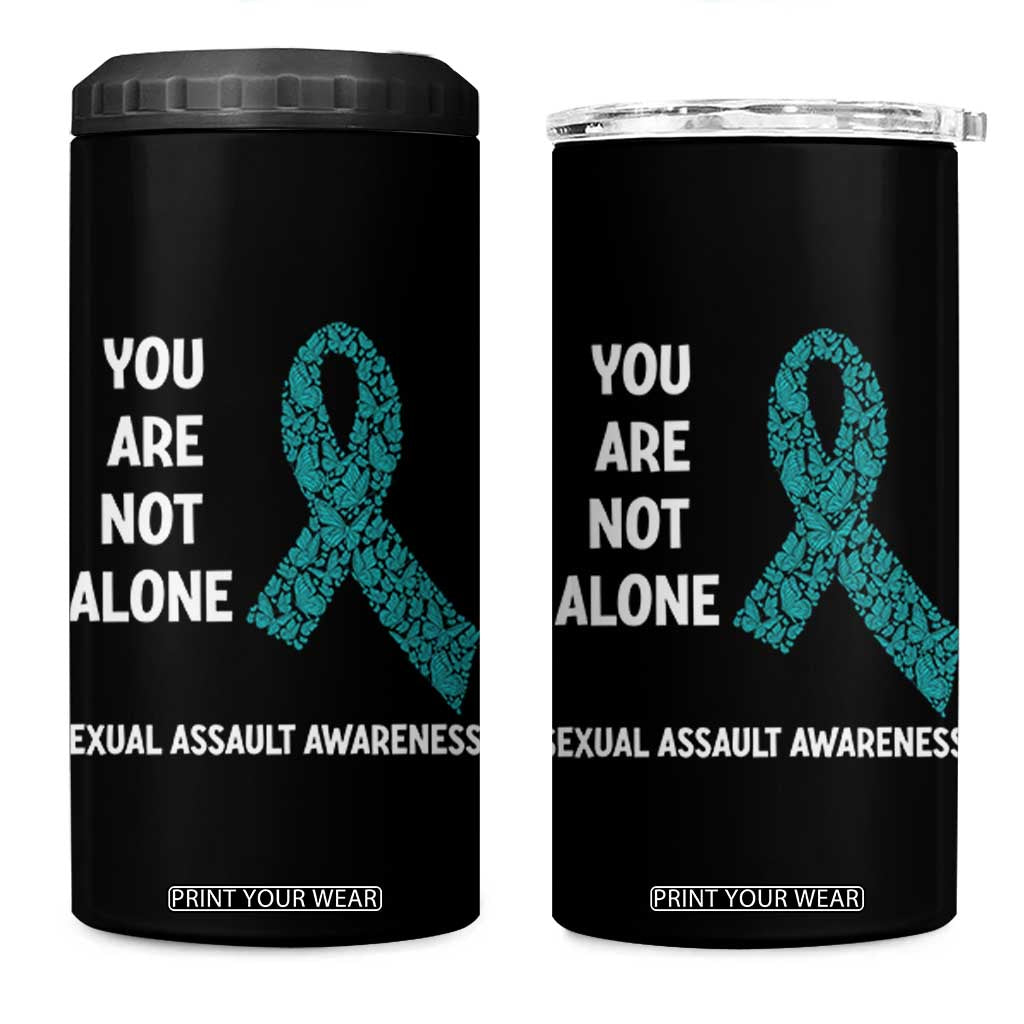 Sexual Assault Awareness 4 in 1 Can Cooler Tumbler You Are Not Alone TS14 One Size: 16 oz Black Print Your Wear