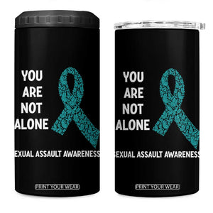 Sexual Assault Awareness 4 in 1 Can Cooler Tumbler You Are Not Alone TS14 One Size: 16 oz Black Print Your Wear
