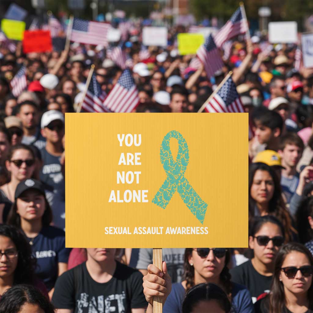 Sexual Assault Awareness Protest Sign You Are Not Alone TS14 Horizontal 18