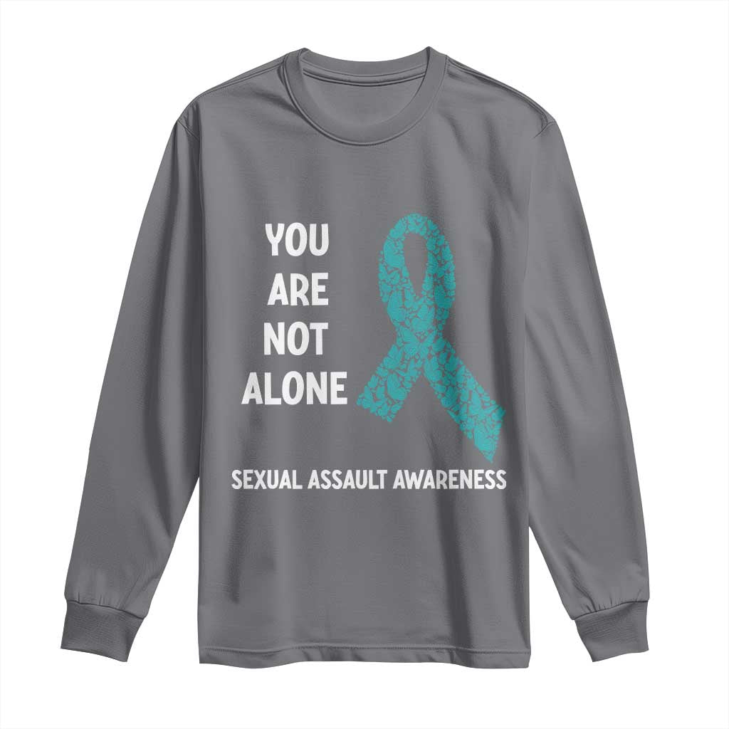 Sexual Assault Awareness Long Sleeve Shirt You Are Not Alone TS14 Charcoal Print Your Wear