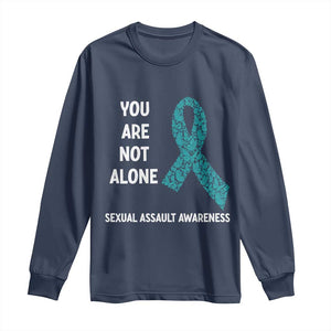 Sexual Assault Awareness Long Sleeve Shirt You Are Not Alone TS14 Navy Print Your Wear