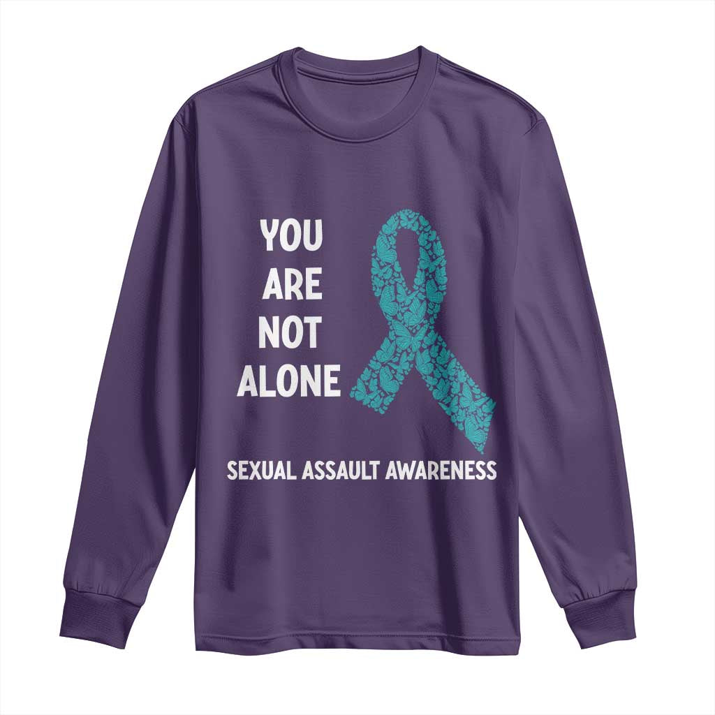 Sexual Assault Awareness Long Sleeve Shirt You Are Not Alone TS14 Purple Print Your Wear