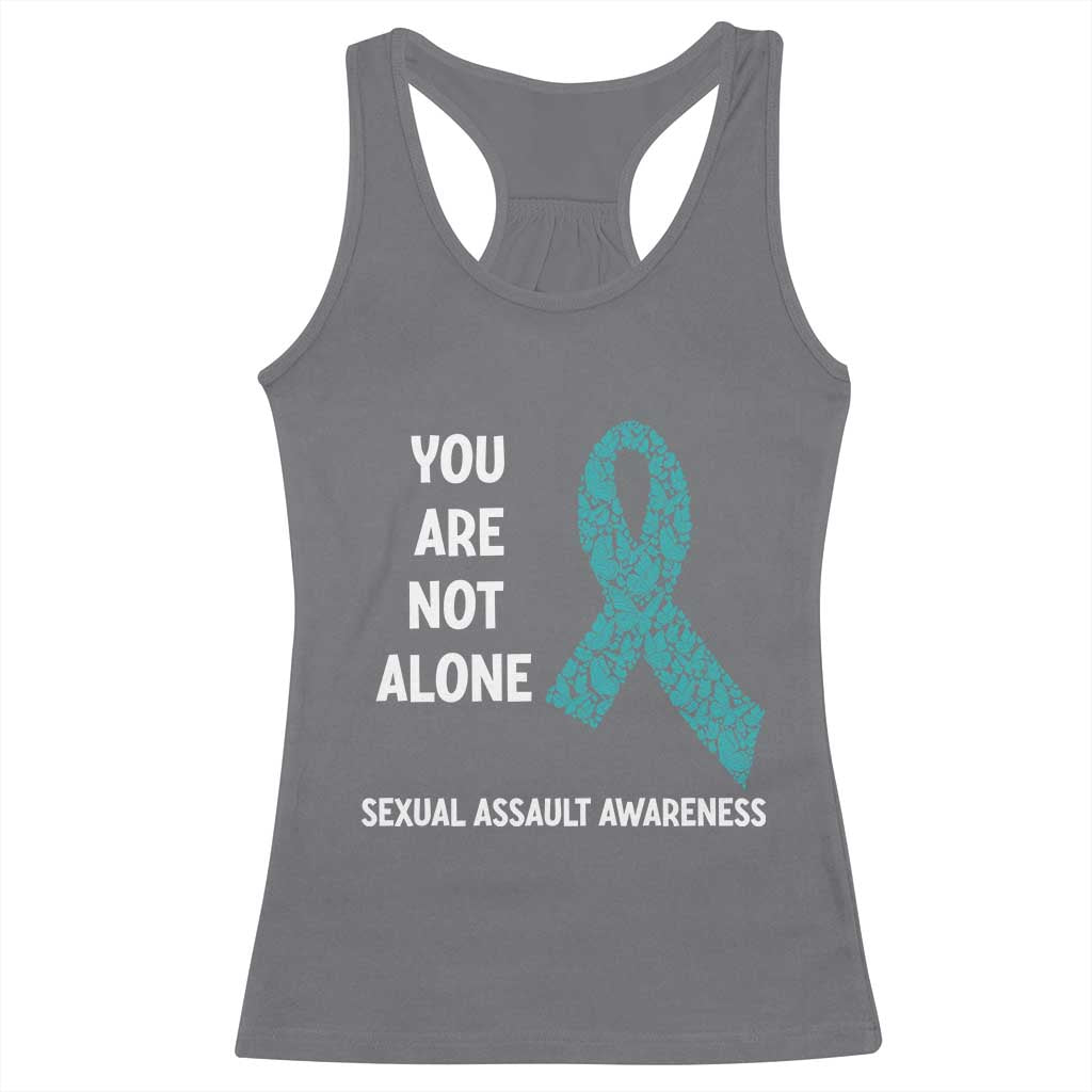 Sexual Assault Awareness Racerback Tank Top You Are Not Alone TS14 Charcoal Print Your Wear