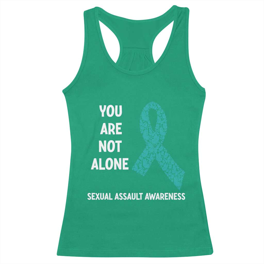 Sexual Assault Awareness Racerback Tank Top You Are Not Alone TS14 Irish Green Print Your Wear