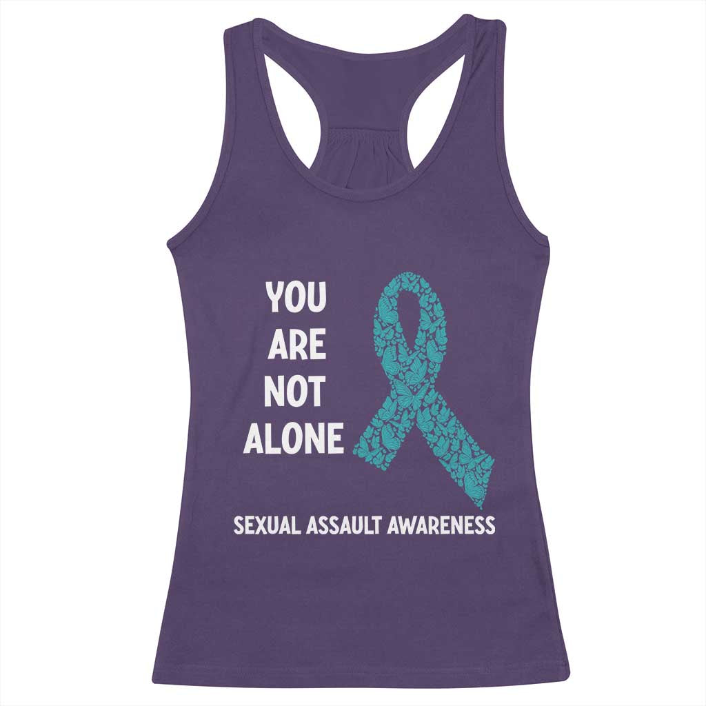 Sexual Assault Awareness Racerback Tank Top You Are Not Alone TS14 Purple Print Your Wear