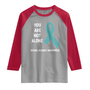 Sexual Assault Awareness Raglan Shirt You Are Not Alone TS14 Sport Gray Red Print Your Wear