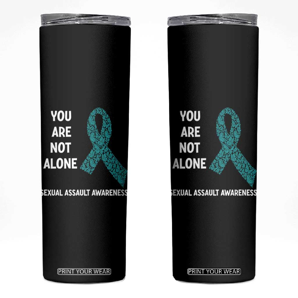 Sexual Assault Awareness Skinny Tumbler You Are Not Alone TS14 Black Print Your Wear