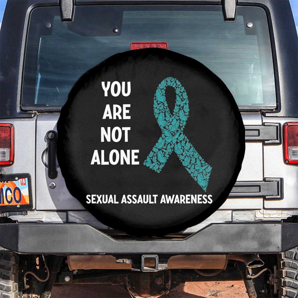 Sexual Assault Awareness Spare Tire Cover You Are Not Alone TS14 No hole Black Print Your Wear