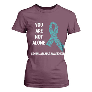 Sexual Assault Awareness T Shirt For Women You Are Not Alone TS14 Maroon Print Your Wear