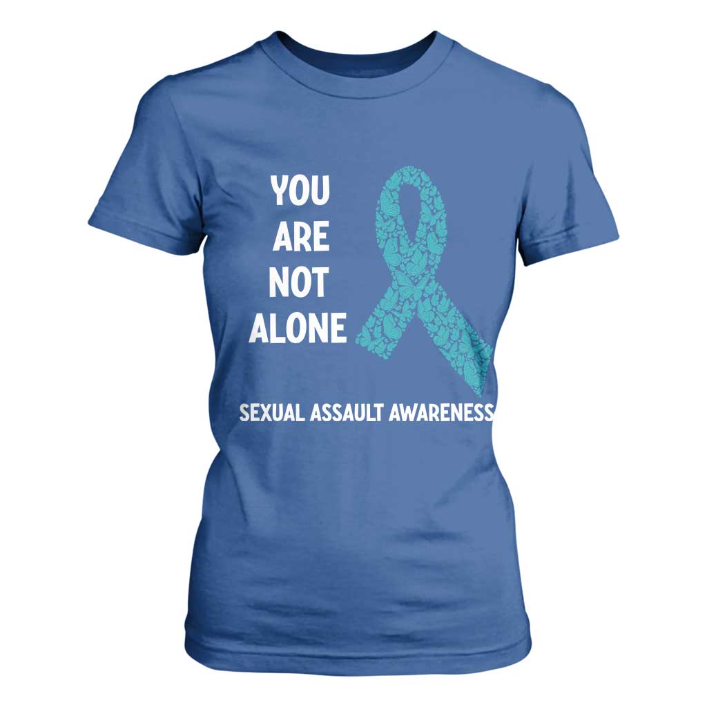 Sexual Assault Awareness T Shirt For Women You Are Not Alone TS14 Royal Blue Print Your Wear