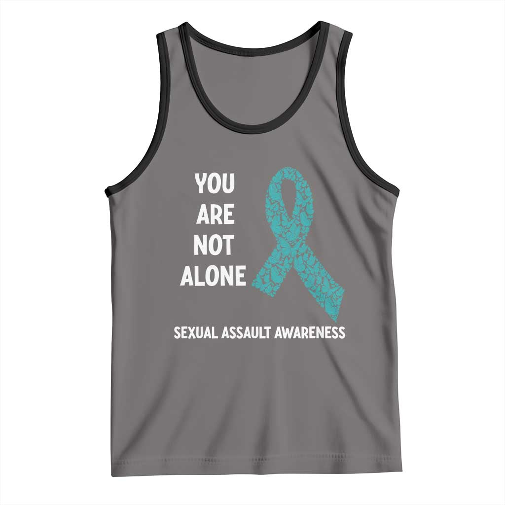 Sexual Assault Awareness Tank Top You Are Not Alone TS14 Deep Heather Black Print Your Wear
