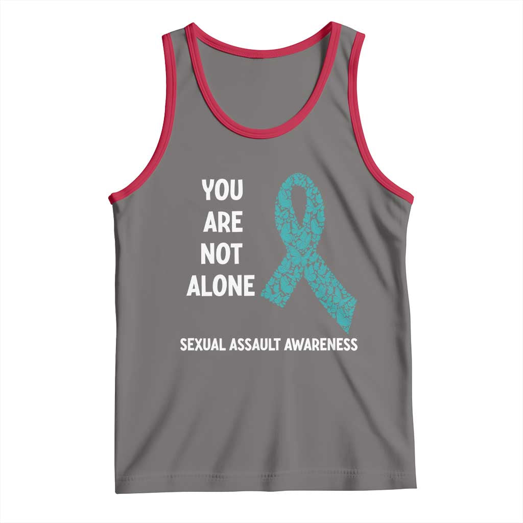 Sexual Assault Awareness Tank Top You Are Not Alone TS14 Deep Heather Red Print Your Wear