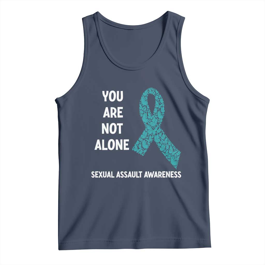 Sexual Assault Awareness Tank Top You Are Not Alone TS14 Navy Print Your Wear