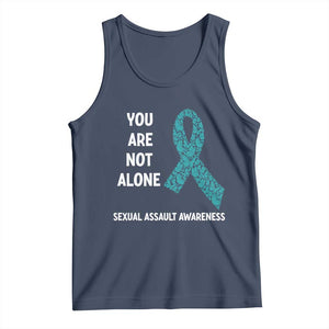 Sexual Assault Awareness Tank Top You Are Not Alone TS14 Navy Print Your Wear