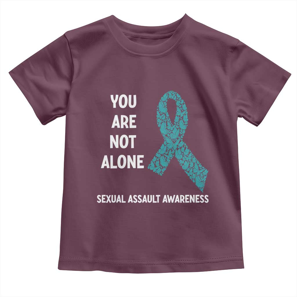 Sexual Assault Awareness Toddler T Shirt You Are Not Alone TS14 Maroon Print Your Wear