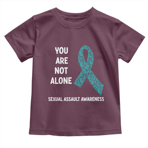 Sexual Assault Awareness Toddler T Shirt You Are Not Alone TS14 Maroon Print Your Wear