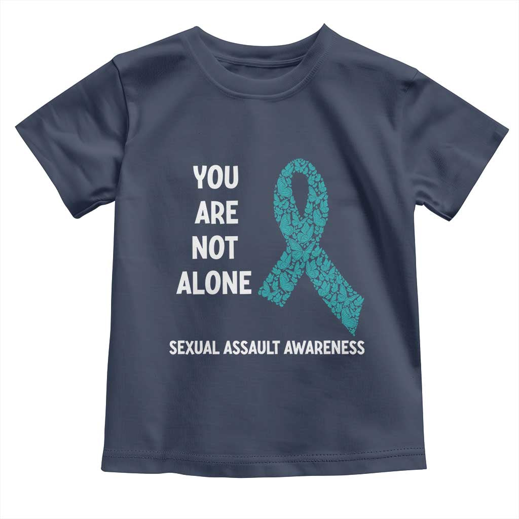 Sexual Assault Awareness Toddler T Shirt You Are Not Alone TS14 Navy Print Your Wear