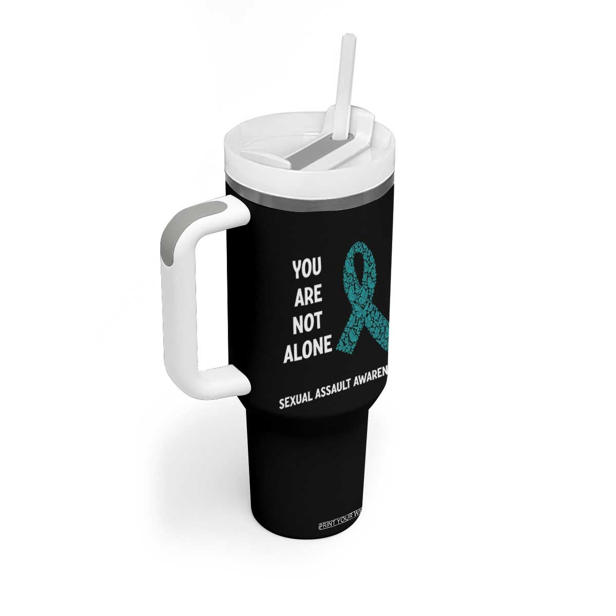 Sexual Assault Awareness Tumbler With Handle You Are Not Alone TS14 Print Your Wear