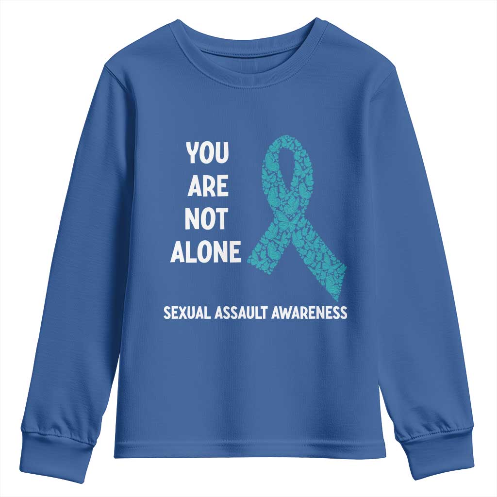Sexual Assault Awareness Youth Sweatshirt You Are Not Alone TS14 Royal Blue Print Your Wear