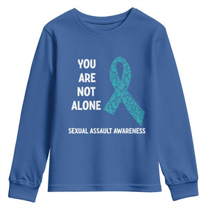 Sexual Assault Awareness Youth Sweatshirt You Are Not Alone TS14 Royal Blue Print Your Wear