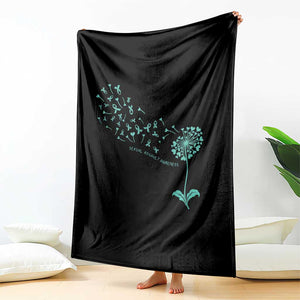 Sexual Assault Awareness Throw Blanket Teal Dandelion Ribbons TS14 Print Your Wear